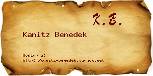 Kanitz Benedek névjegykártya