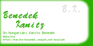 benedek kanitz business card